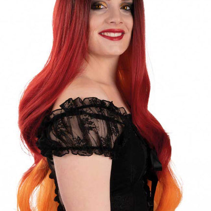 PXP Professional Colours Pruik Selena Regenboog Rood Oranje