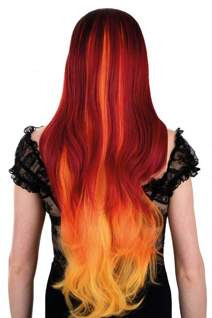 PXP Professional Colours Pruik Selena Regenboog Rood Oranje