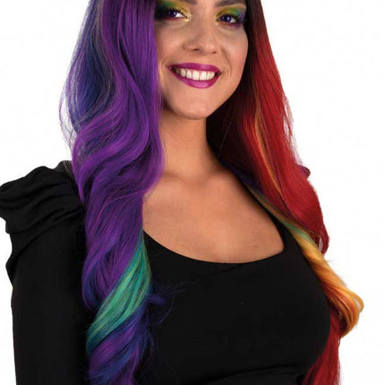 PXP Professional Colours Pruik Selena Regenboog Two Sides