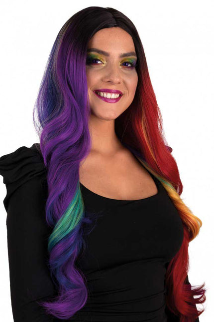 PXP Professional Colours Pruik Selena Regenboog Two Sides