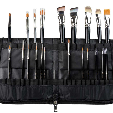 PXP Professional Colours PXP Dubbele Penselen Etui Zwart