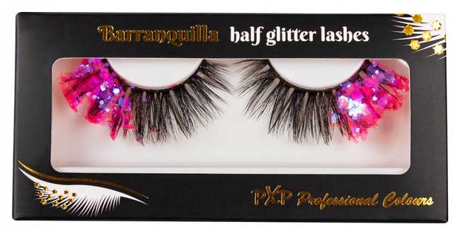 PXP Professional Colours PXP Hotpink Fluoriserende glitter wimpers Barranquilla stijl