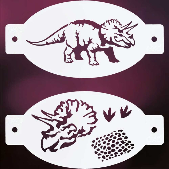 PXP Professional Colours PXP Schminksjabloon Triceratops – 2 Stencils