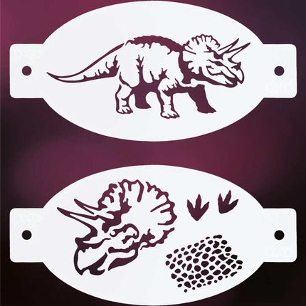 PXP Professional Colours PXP Schminksjabloon Triceratops – 2 Stencils