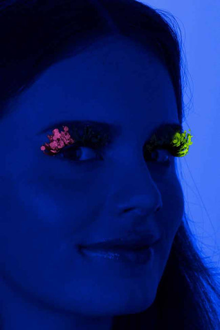 PXP Professional Colours PXP tweekleurige fluoriserende glitter wimpers Barranquilla stijl groen en hotpink