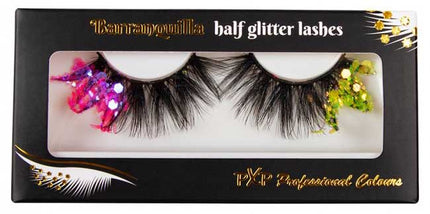 PXP Professional Colours PXP tweekleurige fluoriserende glitter wimpers Barranquilla stijl groen en hotpink