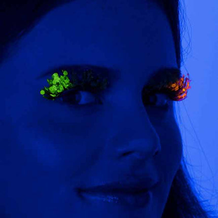 PXP Professional Colours PXP tweekleurige Fluoriserende glitter wimpers Barranquilla stijl geel en groen