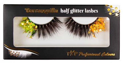 PXP Professional Colours PXP tweekleurige Fluoriserende glitter wimpers Barranquilla stijl geel en groen