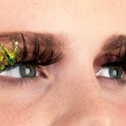 PXP Professional Colours PXP tweekleurige Fluoriserende glitter wimpers Barranquilla stijl geel en groen