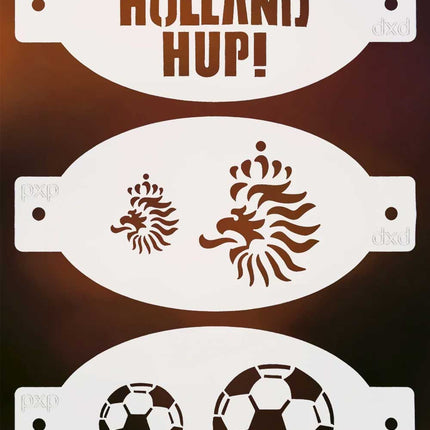 PXP Professional Colours Voetbal Schminksjablonen set 3 stuks