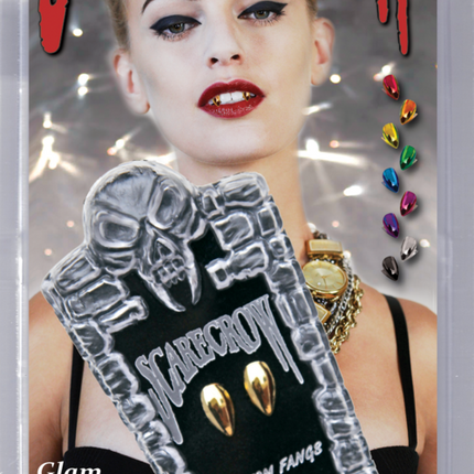 Scarecrow Vampire Fangs Glam Deluxe Vampier tanden Blauw