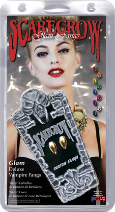 Scarecrow Vampire Fangs Glam Deluxe Vampier tanden Blauw