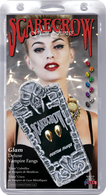 Scarecrow Vampire Fangs Glam Deluxe Vampier tanden Blauw