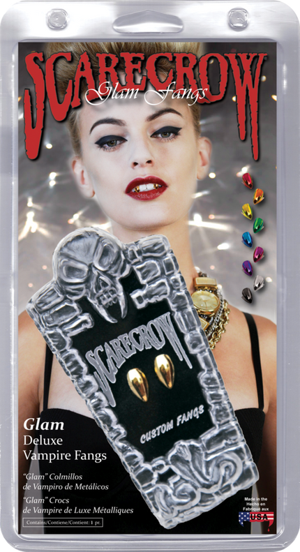 Scarecrow Vampire Fangs Glam Deluxe Vampier tanden Blauw