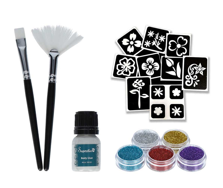Schmink Specialist Bloemen Glittertattoo Set