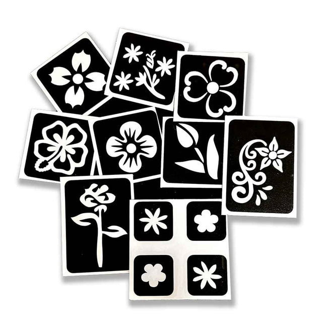 Schmink Specialist Bloemen Glittertattoo Sjablonenset