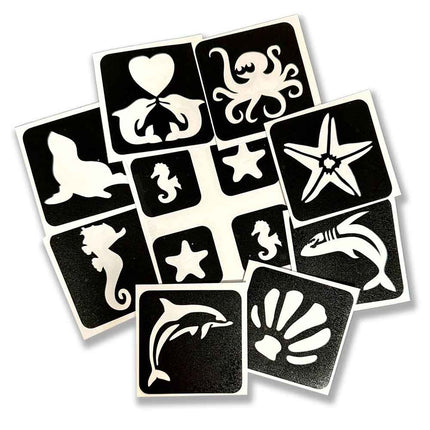 Schmink Specialist In de zee Glittertattoo Sjablonenset