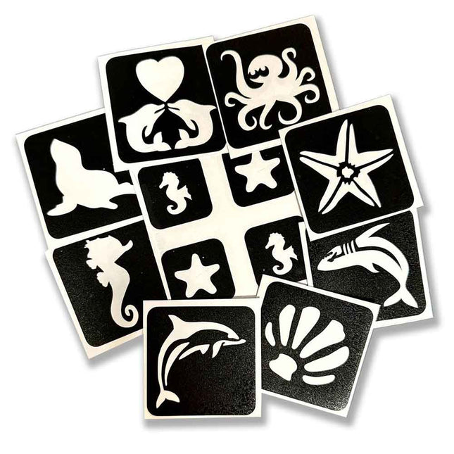 Schmink Specialist In de zee Glittertattoo Sjablonenset