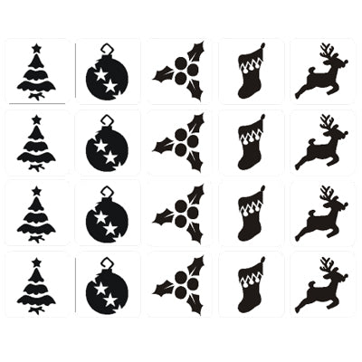 Schmink Specialist Kerst Glittertattoo Sjablonenset