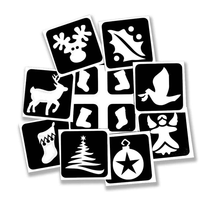 Schmink Specialist Kerst Glittertattoo Sjablonenset