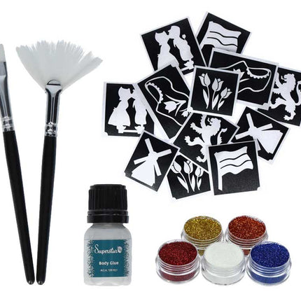 Schmink Specialist Koningsdag Glittertattoo Set