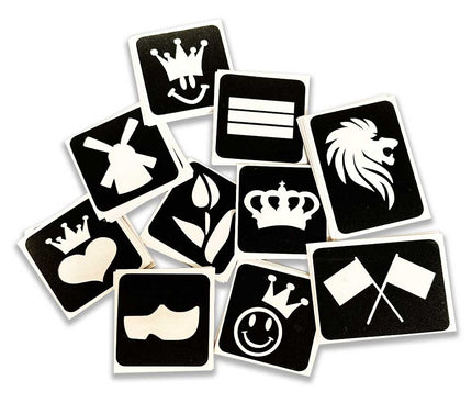 Schmink Specialist Koningsdag Glittertattoo Sjablonenset 100 stuks