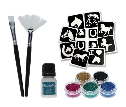 Schmink Specialist Paarden Glittertattoo Set