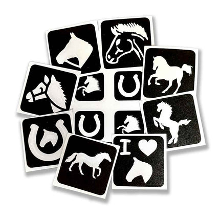 Schmink Specialist Paarden Glittertattoo Sjablonenset