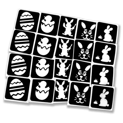 Schmink Specialist Pasen Glittertattoo Sjablonenset 20 stuks