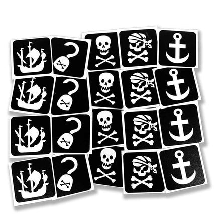 Schmink Specialist Piraten Glittertattoo Sjablonenset