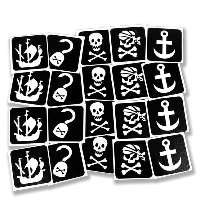 Schmink Specialist Piraten Glittertattoo Sjablonenset