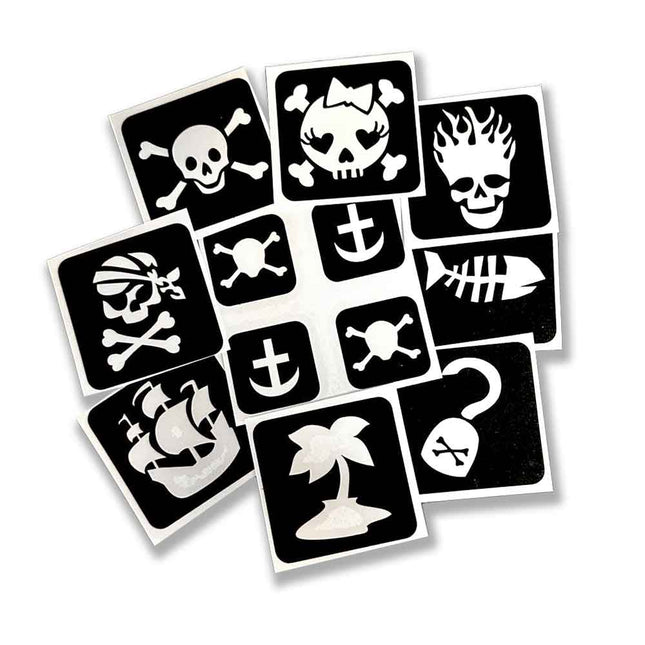 Schmink Specialist Piraten Glittertattoo Sjablonenset