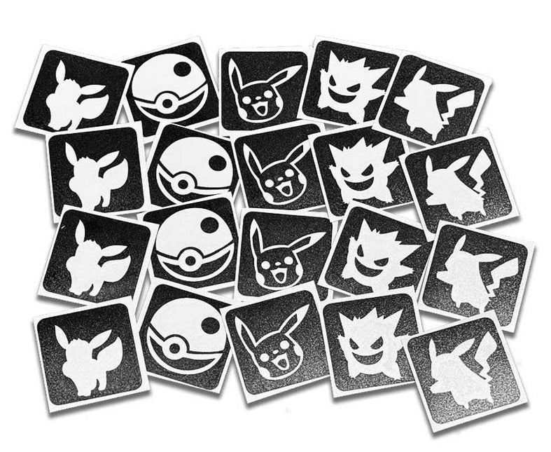 Schmink Specialist Pokemon Glittertattoo Sjablonenset