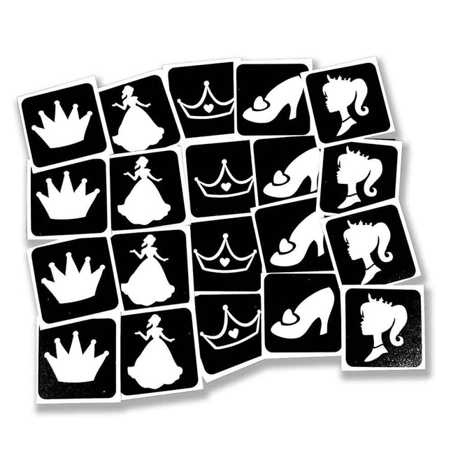 Schmink Specialist Prinses Glittertattoo Sjablonenset