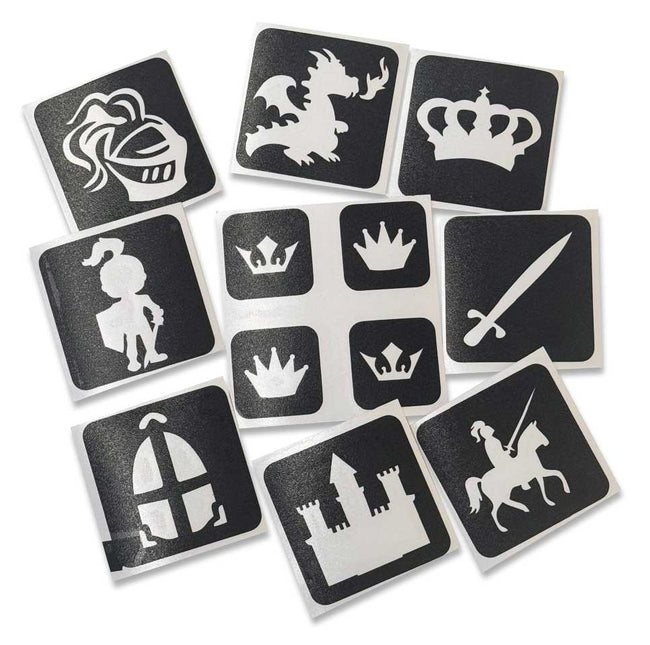 Schmink Specialist Ridder Glittertattoo Sjablonenset