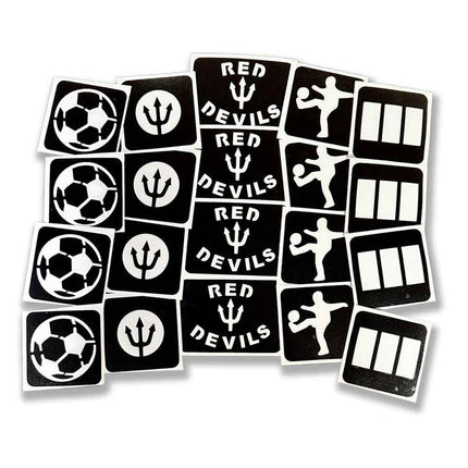 Schmink Specialist Rode Duivels Glittertattoo Sjablonenset