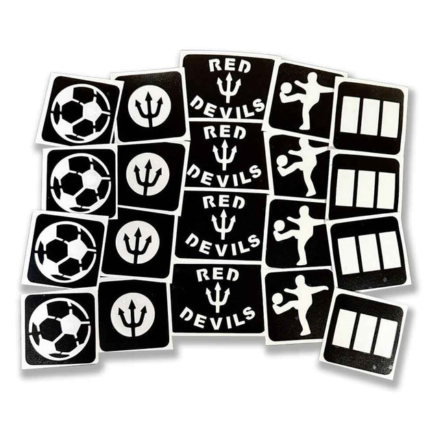 Schmink Specialist Rode Duivels Glittertattoo Sjablonenset