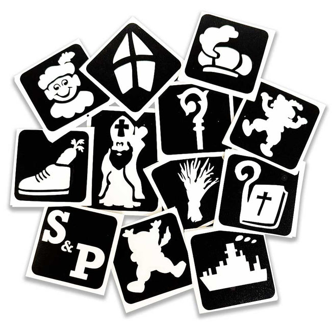 Schmink Specialist Sinterklaas Glittertattoo Sjablonenset 60 stuks