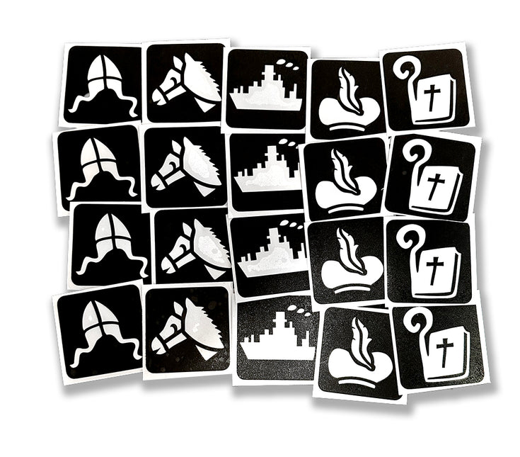Schmink Specialist Sinterklaas Glittertattoo Sjablonenset