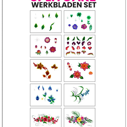 Schmink Specialist Splitcake werkbladen set bloemenpracht