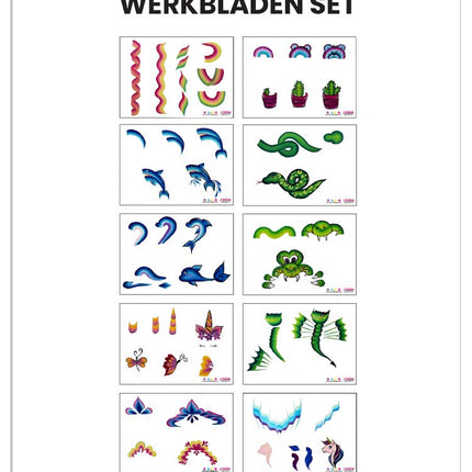 Schmink Specialist Splitcake werkbladen set kids