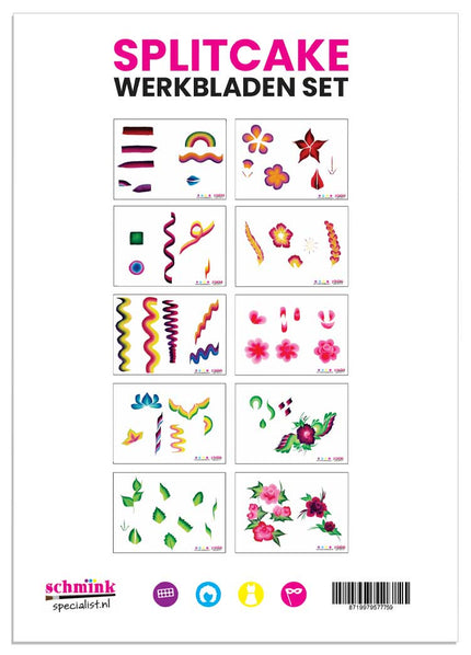 Schmink Specialist Splitcake werkbladen set