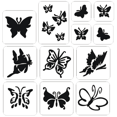 Schmink Specialist Vlinders Glittertattoo Sjablonenset