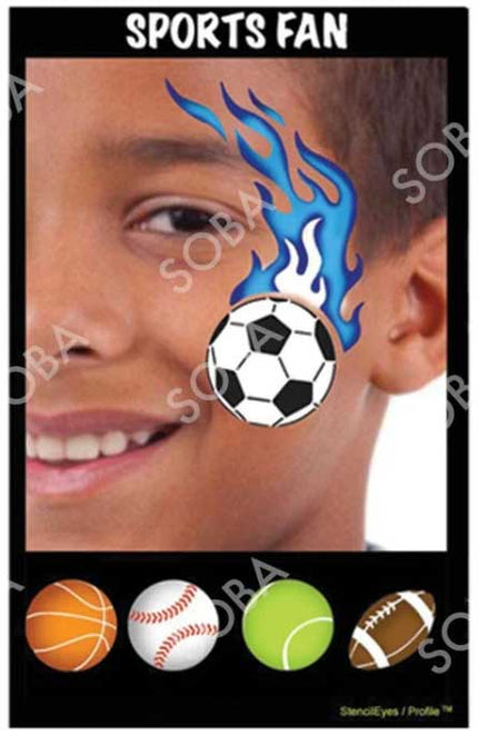 ShowOffs Body Art Bal Sport Fan Eyedesign Schminksjabloon