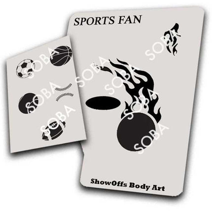 ShowOffs Body Art Bal Sport Fan Eyedesign Schminksjabloon