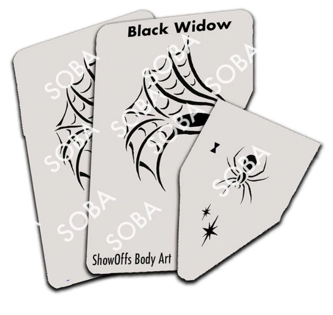 ShowOffs Body Art Black Widow Masker Schmink Sjabloon
