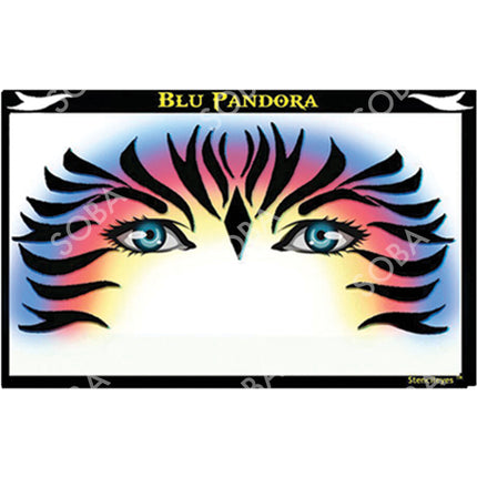 ShowOffs Body Art Blu Pandora Zebra Masker Schmink Sjabloon