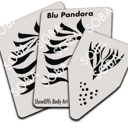 ShowOffs Body Art Blu Pandora Zebra Masker Schmink Sjabloon
