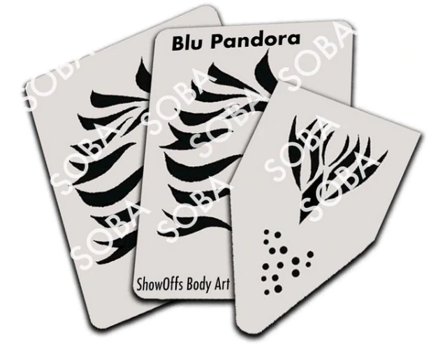 ShowOffs Body Art Blu Pandora Zebra Masker Schmink Sjabloon