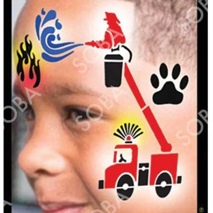 ShowOffs Body Art Brandweerwagen Eyedesign Schminksjabloon